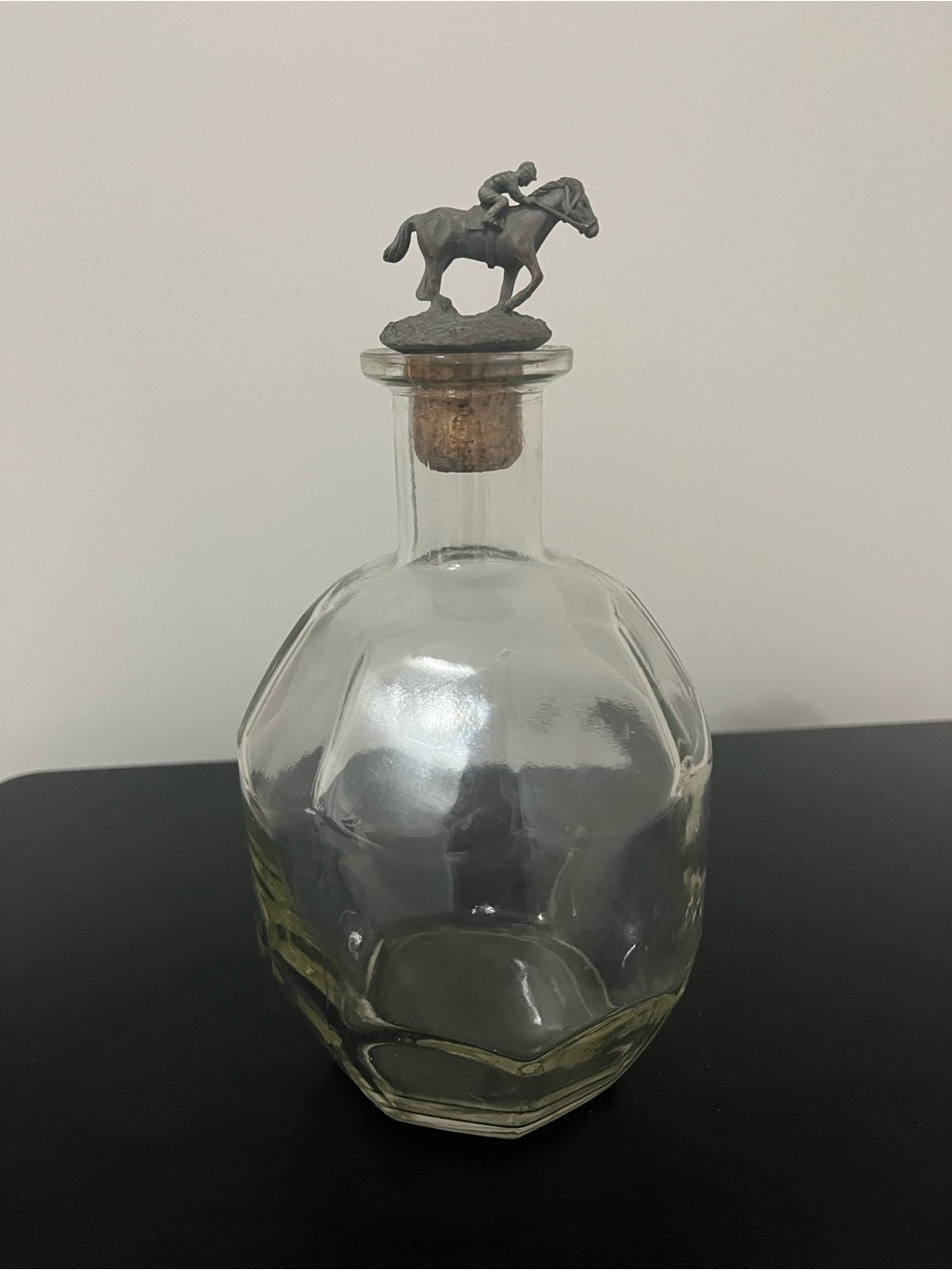 Glass Decanter with Horse & Jockey Cork Stopper - Clear